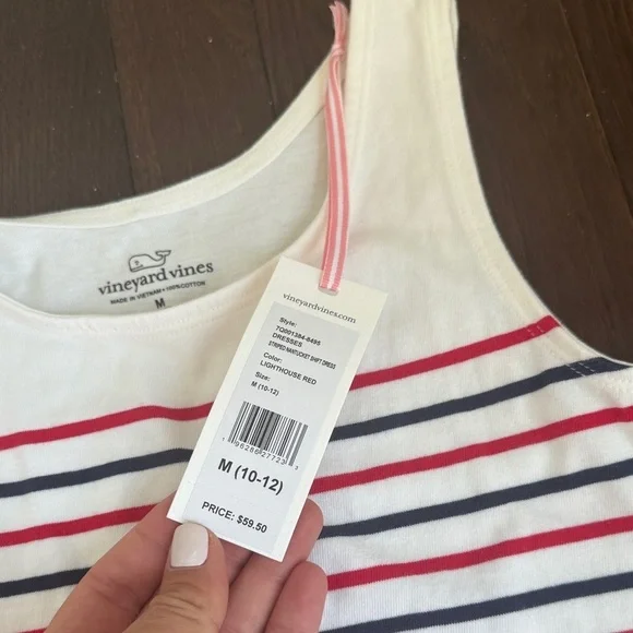 Vineyard Vines Kids Dress in Red and White Stripes - Picture 3 of 4